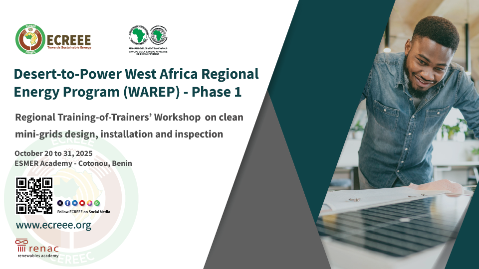 ECREEE is organizing a Regional Training-of-Trainers Workshop on Clean Mini-Grids to Strengthen Local Expertise in West Africa