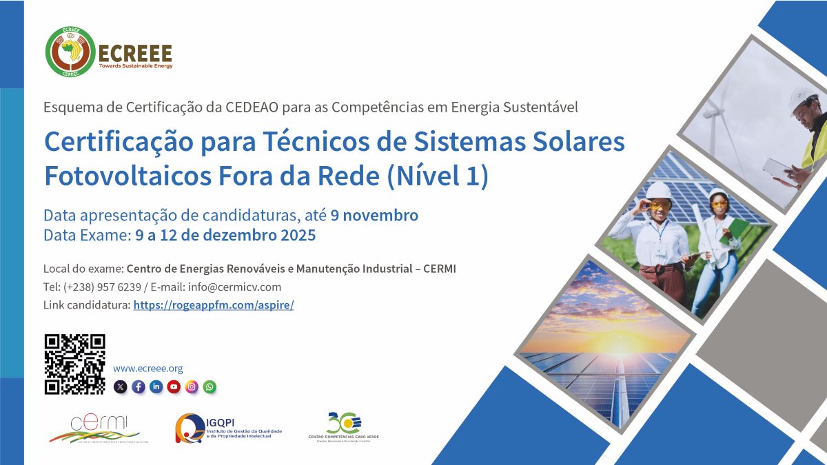 Call for Applications for the 2nd Regional Certification Examination for Solar Photovoltaic System Technicians in Cabo Verde